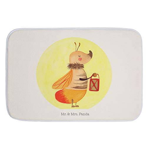 Mr. & Mrs. Panda Badvorleger Glühwürmchen - Geschenk, Tiere, Badezimmerteppich, Duschteppich,...