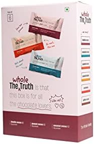 The Whole Truth - Protein Bars | Choco Variety Pack of 6 x 52g | No Preservatives | No Artificial Sweeteners | Healthy Snack