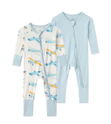 Image of SUZEL Baby Viscose from Bamboo Footless Pajamas Boys Girls Zippy Pjs Sleep 'N Play Romper - 0-24 Months