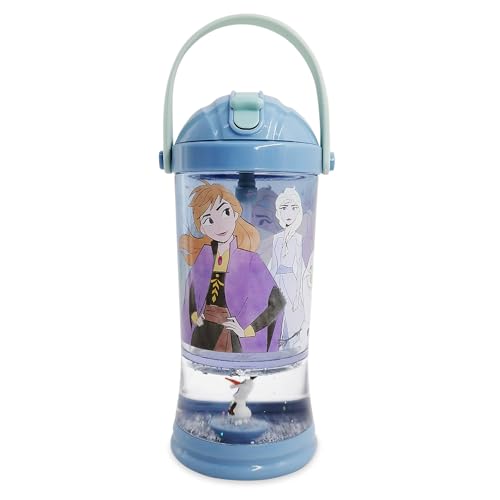 Disney Store Gourde officielle La Reine des neiges 2 Boule à neige, gourde de 310 ml pour enfant avec paille rabattable et couvercle à vis, convient aux...