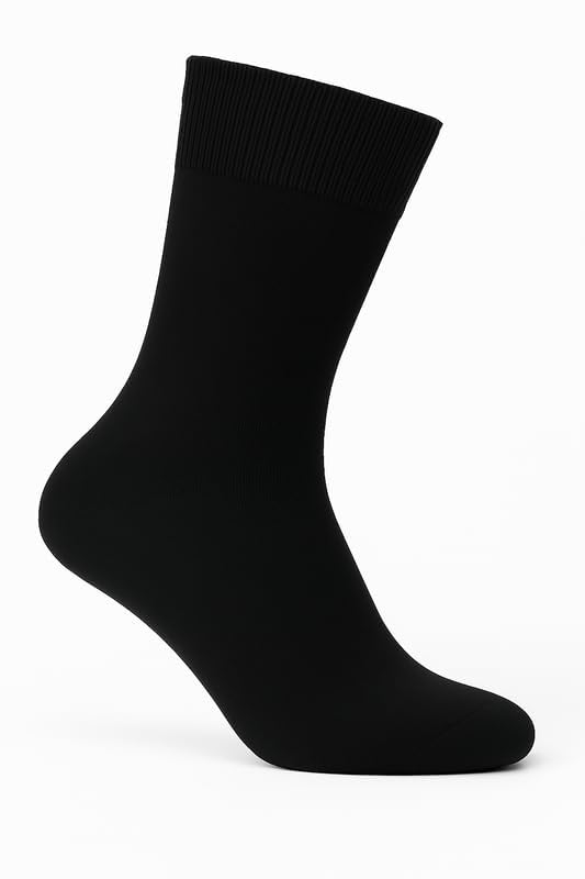 Image of Wens Plain Dark Socks for Girls, Boys, Kids & Men of All Ages (Pack of 3) | Heavy Elastic, Streachable & Comfortable Fit