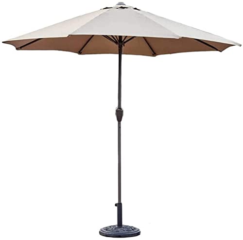 Parasols 9-Feet Patio Umbrella Outdoor Garden Table Umbrella with Crank, Portable Sun Shelter for Market Deck Porch Backyard Pool Side Outdo
