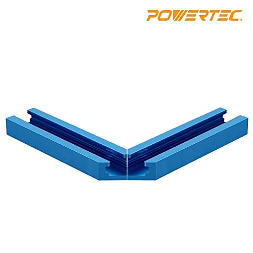 Image of POWERTEC 71704V 3 inch T-Track Intersection Kit with Predrilled Mounting Holes & Wood Screws, 2 Sets, for Universal T Track, Aluminum T Track Accessories for Woodworking Jigs and Fixtures