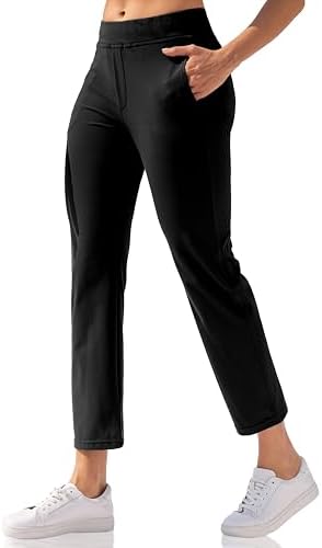 VOOVEEYA Women's Ankle Yoga Pants, Stretchy Golf Pants with 5 Poc...