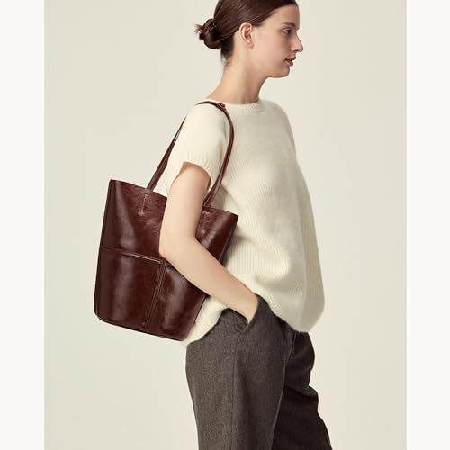 Ligoflsy Large Capacity Tote Shoulder Bags For Women Micro-Fiber Vegan Leather Top Handle Satchel Bag Hobo Handbags With Small Purses thumb #1