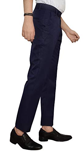 Image of KUNDAN Slim Fit Men Polyester Viscose Blend Trousers