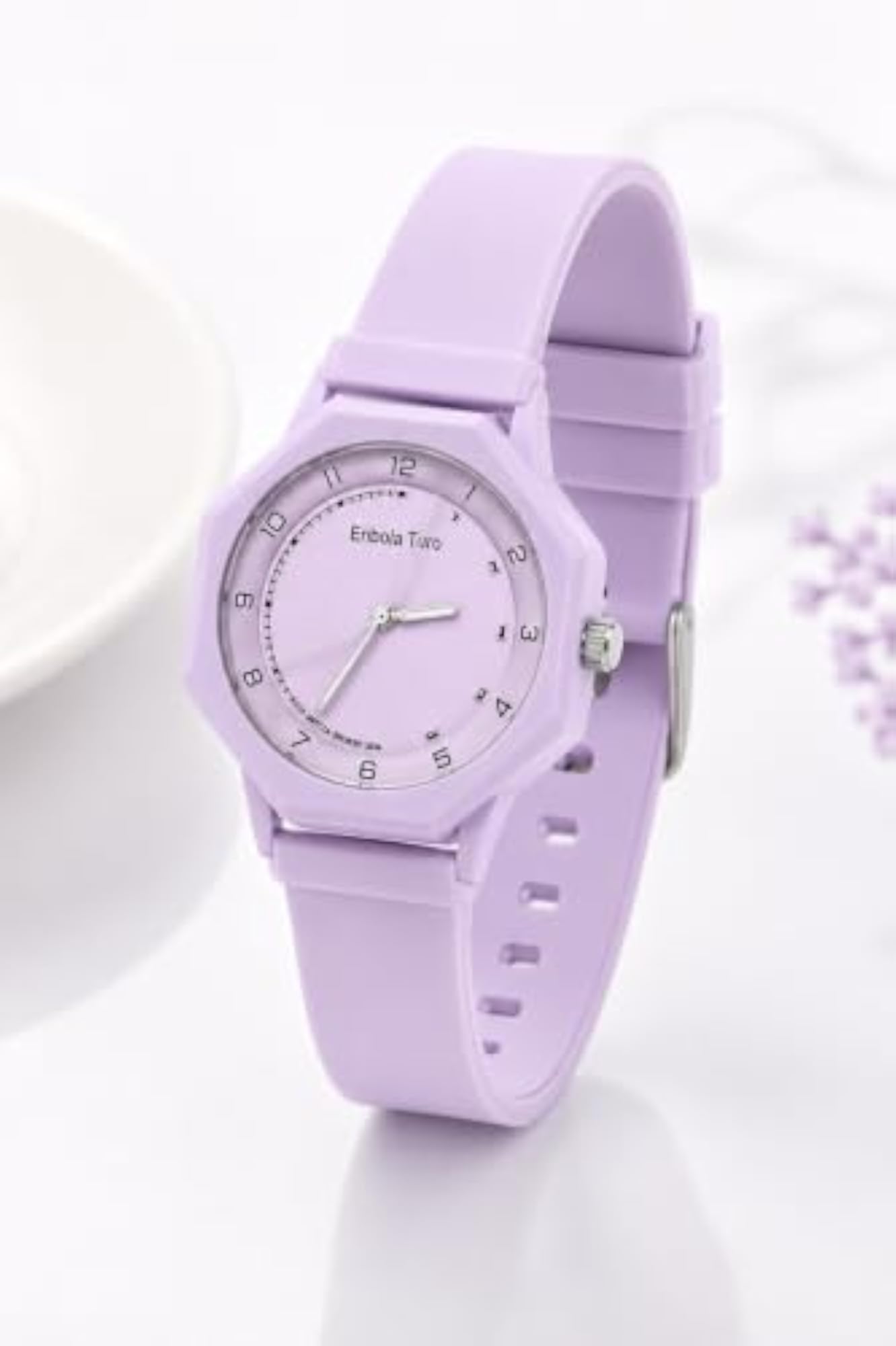 Women's Lavender Analog Quartz Wrist Watch with Silicone Strap