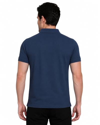 Image of INKKR Men's Polo Neck Half Sleeve Cotton Blend Regular Fit T-Shirt With Pocket