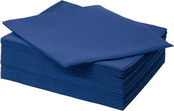 PAMPOLS Pack 250 Servilletas Desechables de Color Azul | Papel de Doble Capa | 40x40cm desplegada Cover