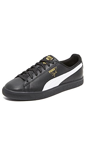 PUMA Men's Clyde Sneaker, Black Whit, 11 M US