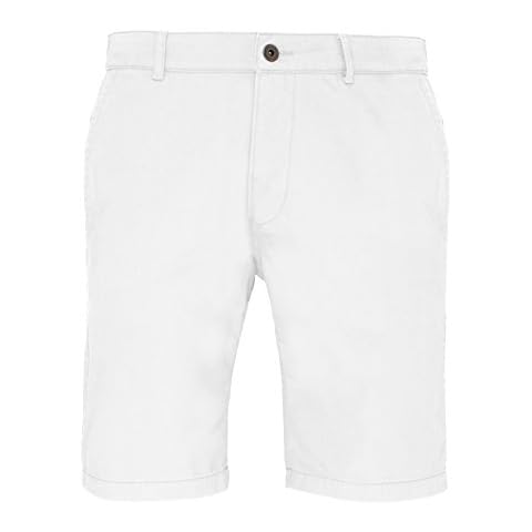 Asquith & Fox Men's Chino Shorts. Sizes XS - 4XL (Large 36", White) Cover