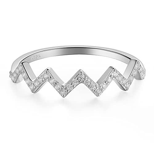 Warmfunn Bague Femme Fille en Argent 925, Zircon Incrusté, avec un carte (To My Daughter) Cover