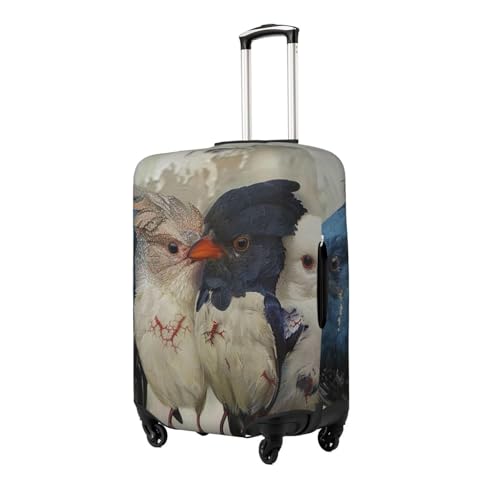 Four Birds Print Travel Luggage Cover - Personalization Elastic Suitcase Protector,L(Fit 25-28 Inch Luggage)2