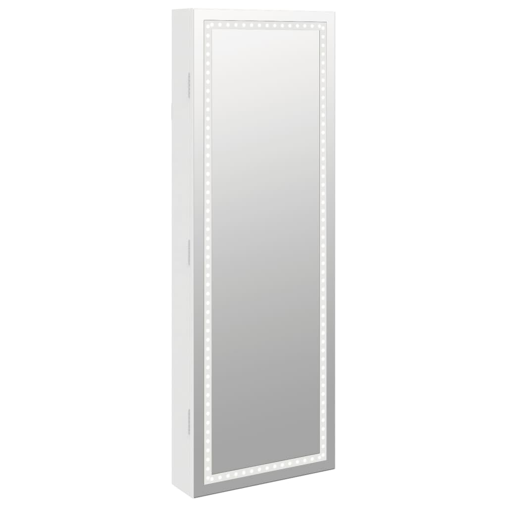 vidaXL vidaXL Espejo con joyero y Luces LED para Pared Blanco