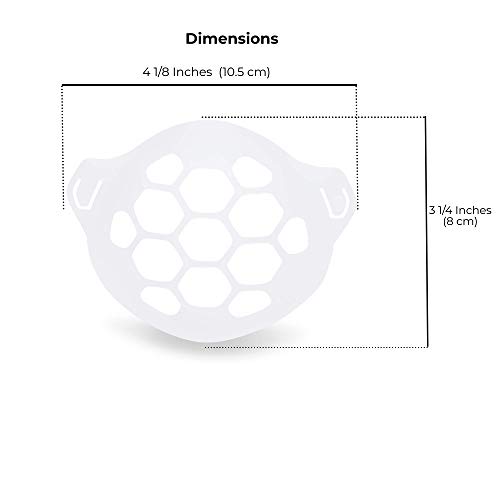 Face Mask Bracket - 5 Pack (Made in USA) Breathe Easier & Stay Cooler while Wearing Masks - No Makeup & Lipstick Smearing - Reusable 3D Inner Support Frame Brackets - Facial Shield for Skin Cover