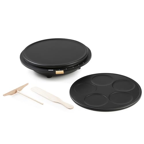 Domo sartén para crepes 2 platos 37,5cm + 5mini 1500w negro do9227p