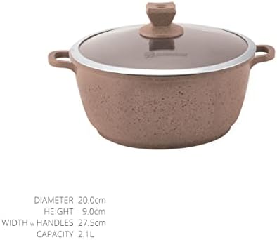 SQ Professional NEA Marbell Die-Cast Aluminium Stockpot 5pc Set with Marble Effect Non-Stick Coating (Marfil)