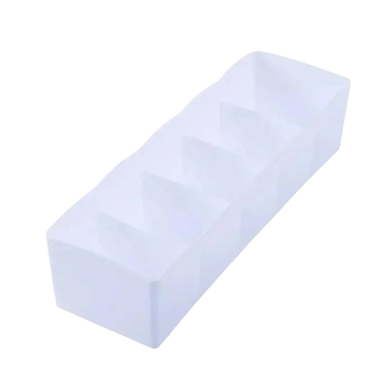 DFGRGRV Drawer Organiser 5 Grids Underwear Socks Storage Box Plastic Drawer Closet Organize Sorting Boxs Divider Desk Accessory Household Basket(White)