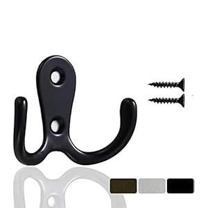 Bosdontek Vintage ophanghaakjes, 10 stuks, haken, metaal, hoedenhaken, jashaken, dubbele wandhaak voor kleding, badkamer…