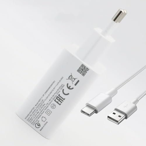 Movilux_ES Caricatore di rete MDY-11-EP 22,5W con cavo USB-C Compatibile con Xiaomi Redmi 9, 9T, Note 8, 8T, Note 9, 9S, 9T, Mi 9 Lite, Poco M3