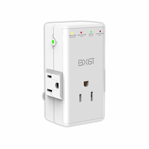 BXST Electronic Voltage & Surge Protector Four Outlet Plug Voltage Protector for Home 350&deg; Rotating...