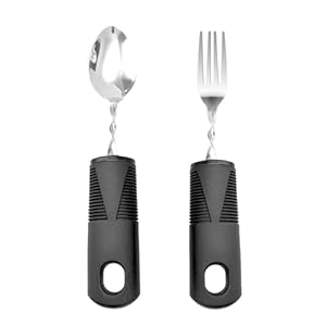 2 stuks Parkinson bestek, bestek voor gehandicapten, Parkinson bestek met dik handvat, bestek voor Parkinson senioren Disabled, Parkinson Aid, voor ouderen, artritis, Parkinson’s, Disabled