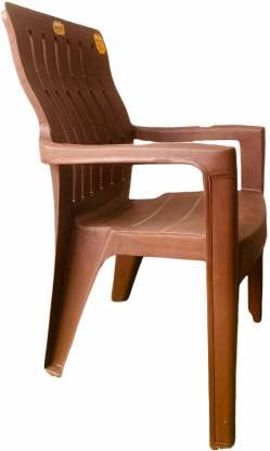 Image of ANMOL Kelvin Brown Chair Fully Comfort and Weight Bearing Capacity 150 kg Outdoor Chair Plastic Outdoor Chair Brown Color (Pack of 2)