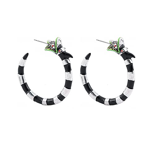 Coral Snake Gothic Hoop Earrings - Halloween Horror Beetle Snake Juice for Women Cosplay Costume Accessories