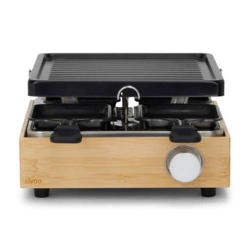 Livoo 4 osoby DOC311-800 W, bambus, wyjmowany grill, nieprzywierający, 23 x 22,5 cm