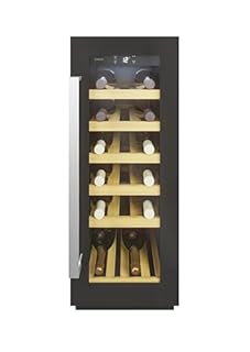 Candy DiVino Cantinetta Vino da Incasso, 20 Bottiglie, 1 Zona, con Vetro Anti-UV e Filtro ai Carboni Attivi, 6 Ripiani in Legno, Luce LED Interna, Classe F, 29,5 x 57,5 x 81,3 cm, Nera - CCVB 30/1