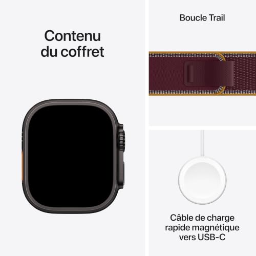 Apple Watch Ultra 4 GPS + Cellular 49 mm Boîtier en avec Boucle Trail / - vue 10