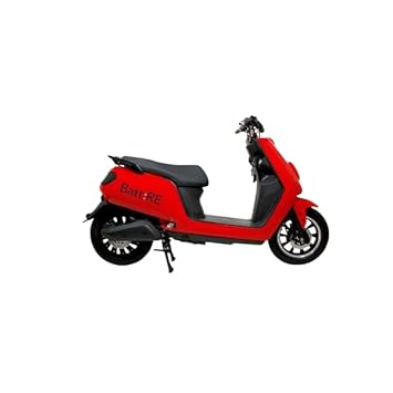 Batt:RE ONE Confident Urban E Scooter, 60 V / 42Ah Lithium-Ion Battery with Ideal 100 km Milage per charge (Red)
