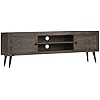 Tidyard TV kast Lowboard TV meubel tafel board dressoir televisiekast hifi- kast woonkamer mediakast TV standaard stereo kast 80 x 40 x 50 cm (b x d x h), zwart
