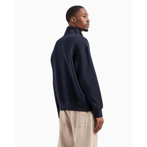 Armani Exchange Men's Embroidered Pocket French Terry Quarter-Zip Up Sweatshirt4