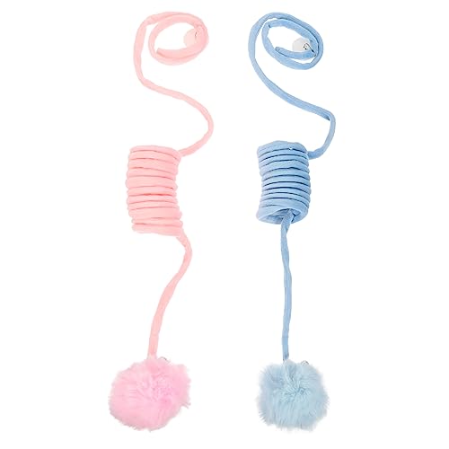 Toddmomy 2個 ウサギのヘアボールおもちゃ 子猫のおもちゃ 自動猫のおもち