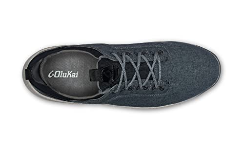 Olukai Nanea Li Men's Sneaker Shoes, Weather-Resistant & Breathable Canvas, Comfort Fit & Wet Grip Rubber Soles, Wind Grey/Black, 8 #TOP2