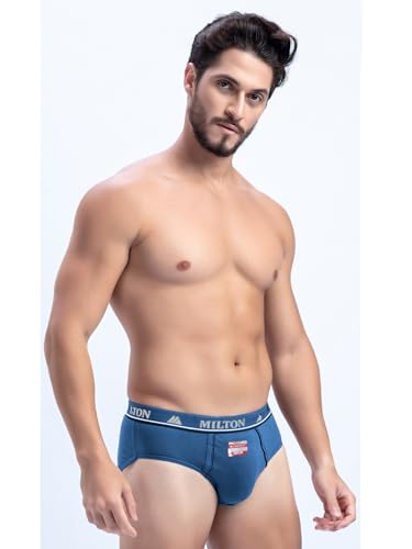 Image of Milton Mens Cotton Solid Outer Elastic Brief | Premium Soft Cotton Underwear | Breathable & Skin-Friendly Briefs with Comfort Fit Waistband | Pack of 1, Color May Vary as per Availability