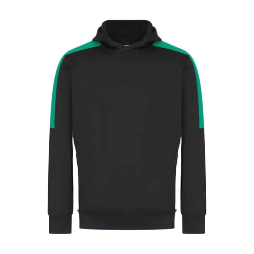 Image of Finden & Hales Unisex Adult Team Hoodie (S) (Black/Emerald)