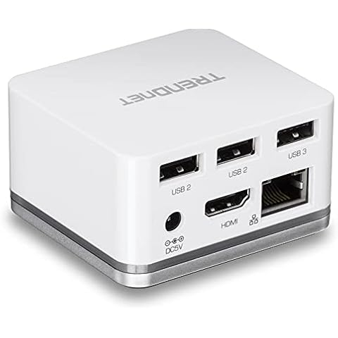 TRENDnet USB-C HD 4K Docking Station Cube, Supports 3840 x 2160 Resolution At 30Hz, 1 x USB 3.0 Port, 2 x USB 2.0 Ports, Supports Windows 10 and Mac Operation Systems, White, TUC-DS1 Cover