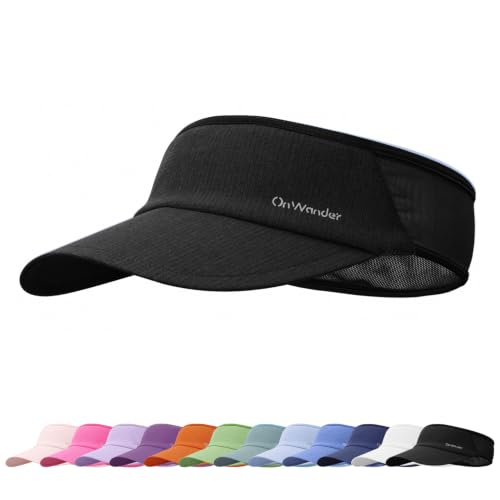 Image of Sport Sun Visor Hat for Women Men - Lightweight Stretchy Polyester Spandex Quick Dry Sweatband Wrinkle Resistant