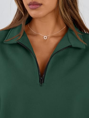 Image of Trendy Queen Women's Oversized Sweatshirts Half Quarter Zip Fleece Sweaters | Soft Cozy Zip Pullover, Comfort Warm Sweaters for Fall Winter, Fashion Mock Neck Outfits