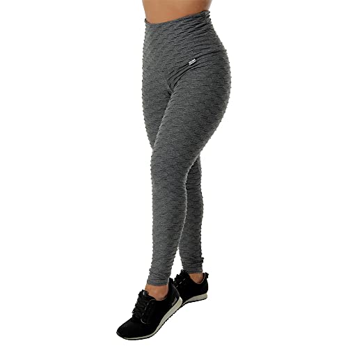 Kit 2 Calças Legging Feminina Bubble (M, Preto/Cinza)