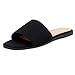 Herstyle Women’s Knit Flat Sandals 2025 – Dressy Casual Slip-On Fashion Sandals with Memory Foam, Square Open Toe Single Band Slides for Summer, Travel & Daily Comfort, BlackKN, Size 5.0, Melvin
