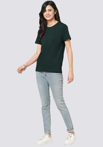 Image of Wear Your Opinion Women's S to 5XL Plain Solid 100% Cotton Unisex Boyfriend Fit T-Shirt (Design: Solid)