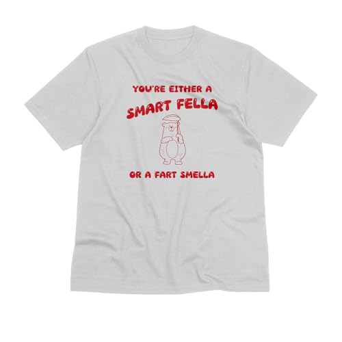 Crafted Memories® You're Either A Smart Fella Or A Fart Smella Unisex T-Shirt, Funny Meme Shirt, Funny Saying Shirt, Funny Bear Graphic Tee, Weird T-Shirt