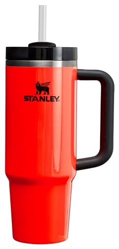Image of STANLEY Quencher H2.0 Tumbler with Straw 30 oz | Flowstate 3-Position Lid | Cup Holder Compatible for Travel | Insulated Stainless Steel Cup | BPA-Free | Neon Orange