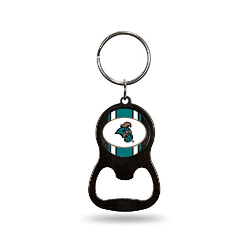 Rico Industries NCAA Coastal Carolina Chanticleers Black Metal Keychain - Beverage Bottle Opener With Key Ring - Pocket Size