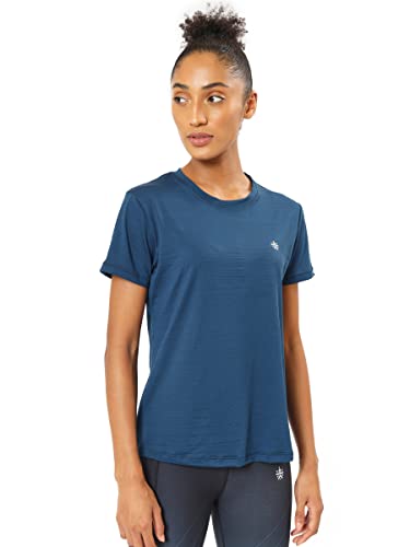 Image of Solid Active T-Shirt with Logo | Women's Gym T-Shirts | Lightweight | High-Performance Workout Wear (CS700440XXL Teal)