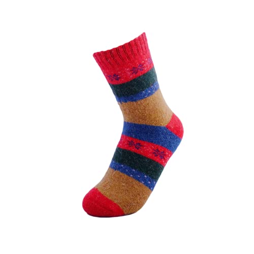 Image of JOYCA & CO. 3-5 Pairs Womens Multicolor Fashion Warm Wool Cotton Thick Winter Crew Socks