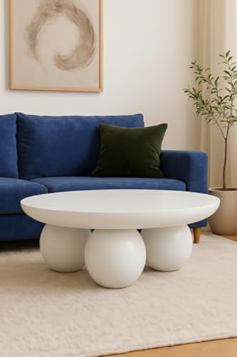 Image of The ALPS Aurelia Orb Coffee Table,36x36x15,Coffee Table for Living Room, Solid Wood Centre Table,Premium Solid Wood,Best Choice for Interior Design